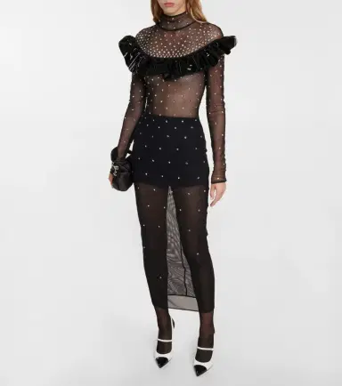 Alessandra Rich Embellished mesh midi dress | Thumbnail 5 Alessandra Rich Embellished mesh midi dress | Thumbnail 5