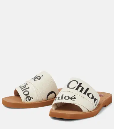 Chloé Chloé Woody canvas slides | Thumbnail 2 Chloé Chloé Woody canvas slides | Thumbnail 2