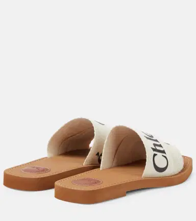 Chloé Chloé Woody canvas slides | Thumbnail 3 Chloé Chloé Woody canvas slides | Thumbnail 3