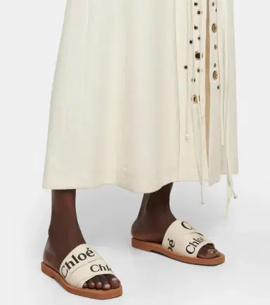 Chloé Chloé Woody canvas slides | Thumbnail 6 Chloé Chloé Woody canvas slides | Thumbnail 6