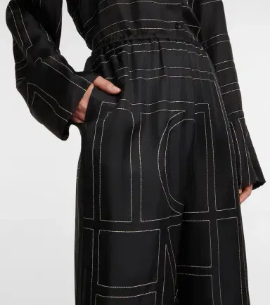 Toteme Logo wide-leg silk pants | Thumbnail 2 Toteme Logo wide-leg silk pants | Thumbnail 2