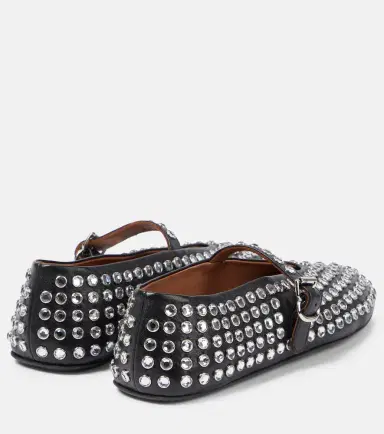 Alaïa Alaïa Embellished leather ballet flats | Thumbnail 3 Alaïa Alaïa Embellished leather ballet flats | Thumbnail 3