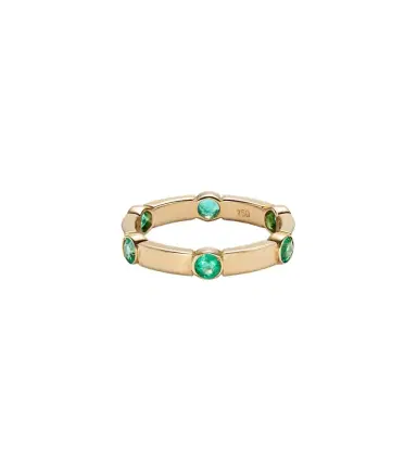 Ileana Makri Stepping Stone 18kt yellow gold ring with emeralds | Thumbnail 1 Ileana Makri Stepping Stone 18kt yellow gold ring with emeralds | Thumbnail 1