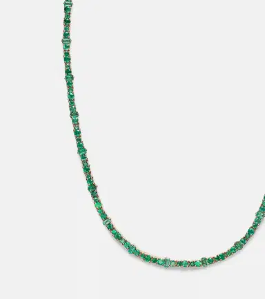 Ileana Makri Rivulet 18kt gold tennis necklace with emeralds | Thumbnail 3 Ileana Makri Rivulet 18kt gold tennis necklace with emeralds | Thumbnail 3