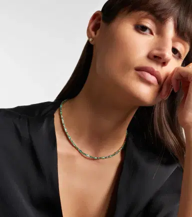 Ileana Makri Rivulet 18kt gold tennis necklace with emeralds | Thumbnail 4 Ileana Makri Rivulet 18kt gold tennis necklace with emeralds | Thumbnail 4