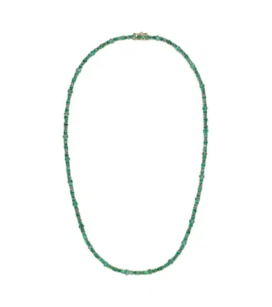 Ileana Makri Rivulet 18kt gold tennis necklace with emeralds | Thumbnail 1 Ileana Makri Rivulet 18kt gold tennis necklace with emeralds | Thumbnail 1