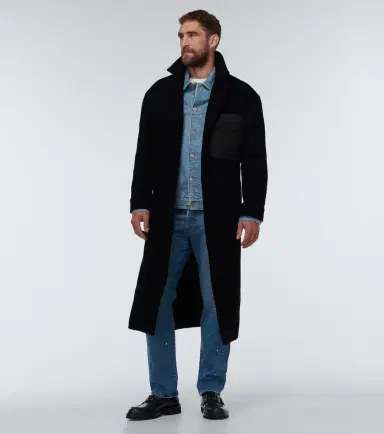 Valentino Leather-trimmed wool overcoat | Thumbnail 4 Valentino Leather-trimmed wool overcoat | Thumbnail 4