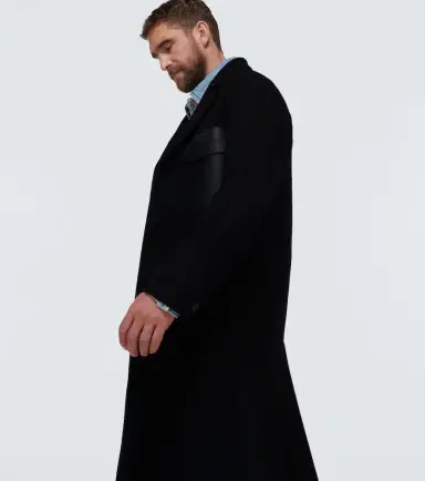 Valentino Leather-trimmed wool overcoat | Thumbnail 5 Valentino Leather-trimmed wool overcoat | Thumbnail 5