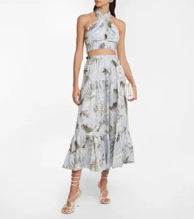 Erdem Olympia printed cotton midi skirt | Thumbnail 3 Erdem Olympia printed cotton midi skirt | Thumbnail 3