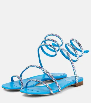René Caovilla Crystal-embellished satin sandals | Thumbnail 2 René Caovilla Crystal-embellished satin sandals | Thumbnail 2