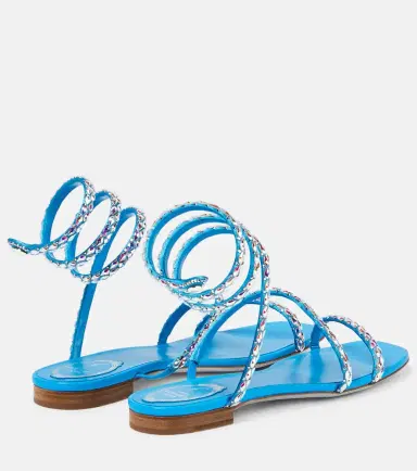 René Caovilla Crystal-embellished satin sandals | Thumbnail 3 René Caovilla Crystal-embellished satin sandals | Thumbnail 3