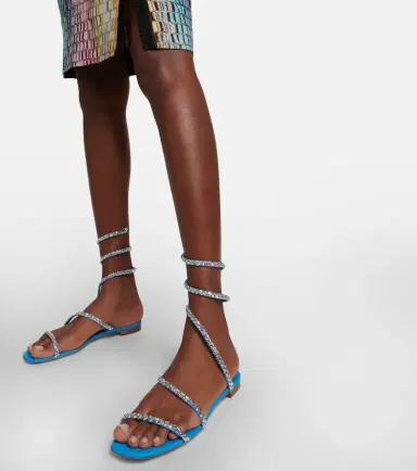 René Caovilla Crystal-embellished satin sandals | Thumbnail 6 René Caovilla Crystal-embellished satin sandals | Thumbnail 6
