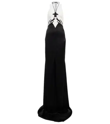 David Koma Embellished cady and satin gown | Thumbnail 1 David Koma Embellished cady and satin gown | Thumbnail 1