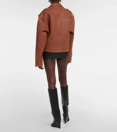 David Koma Oversized leather jacket | Thumbnail 2 David Koma Oversized leather jacket | Thumbnail 2