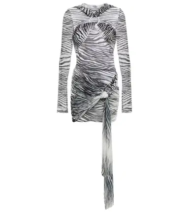 The Attico Fran zebra-print tulle minidress | Thumbnail 1 The Attico Fran zebra-print tulle minidress | Thumbnail 1