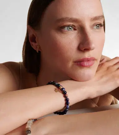 Sydney Evan 14kt gold beaded bracelet with sapphires and sodalite | Thumbnail 4 Sydney Evan 14kt gold beaded bracelet with sapphires and sodalite | Thumbnail 4