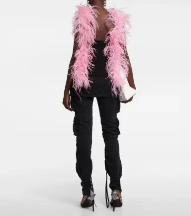 The Attico Feather-trimmed knitted top | Thumbnail 4 The Attico Feather-trimmed knitted top | Thumbnail 4