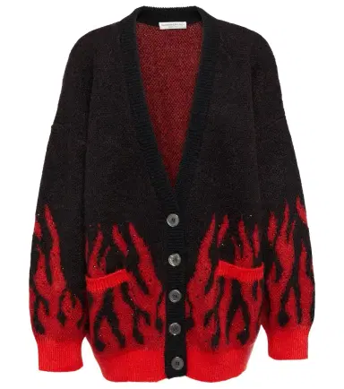 Alessandra Rich Embellished mohair-blend jacquard cardigan | Thumbnail 1 Alessandra Rich Embellished mohair-blend jacquard cardigan | Thumbnail 1