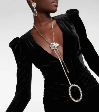 Alessandra Rich Embellished velvet gown | Thumbnail 3 Alessandra Rich Embellished velvet gown | Thumbnail 3