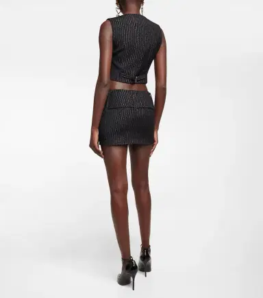 Alessandra Rich Low-rise wool-blend pinstriped miniskirt | Thumbnail 4 Alessandra Rich Low-rise wool-blend pinstriped miniskirt | Thumbnail 4