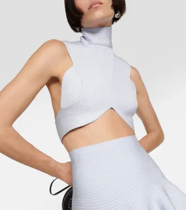 Alaïa Alaïa Ribbed-knit crop top | Thumbnail 4 Alaïa Alaïa Ribbed-knit crop top | Thumbnail 4