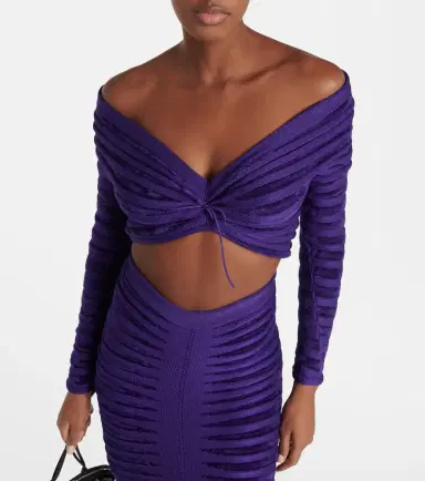 Alaïa Alaïa Off-shoulder cinched top | Thumbnail 3 Alaïa Alaïa Off-shoulder cinched top | Thumbnail 3