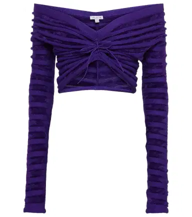 Alaïa Alaïa Off-shoulder cinched top | Thumbnail 1 Alaïa Alaïa Off-shoulder cinched top | Thumbnail 1