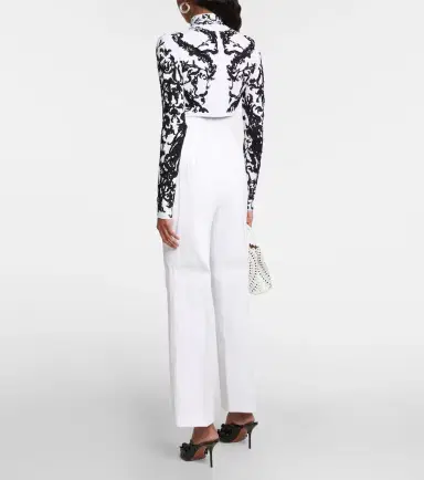 Alaïa Alaïa Calligraphy jacquard crop top | Thumbnail 3 Alaïa Alaïa Calligraphy jacquard crop top | Thumbnail 3