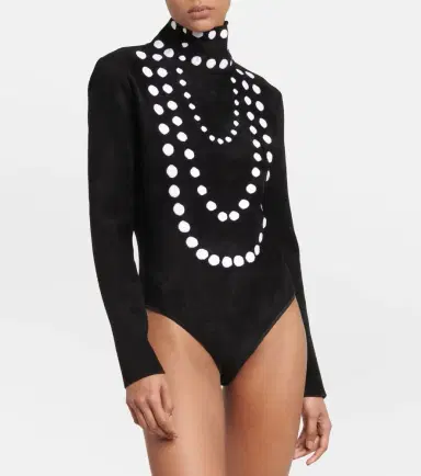 Alaïa Alaïa Jacquard velvet chenille bodysuit | Thumbnail 2 Alaïa Alaïa Jacquard velvet chenille bodysuit | Thumbnail 2
