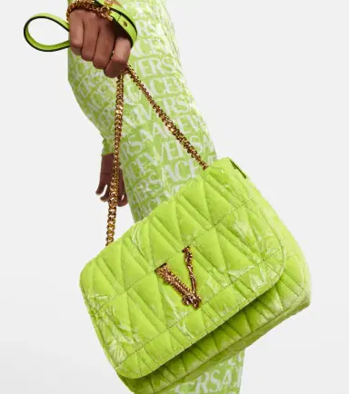 Versace Virtus Small velvet shoulder bag | Thumbnail 4 Versace Virtus Small velvet shoulder bag | Thumbnail 4