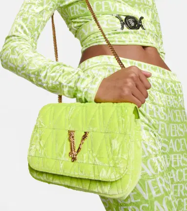 Versace Virtus Small velvet shoulder bag | Thumbnail 6 Versace Virtus Small velvet shoulder bag | Thumbnail 6