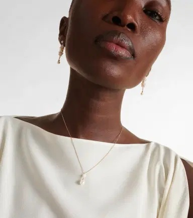 Sophie Bille Brahe Rêve Simple 14kt gold necklace with diamonds and pearls | Thumbnail 5 Sophie Bille Brahe Rêve Simple 14kt gold necklace with diamonds and pearls | Thumbnail 5