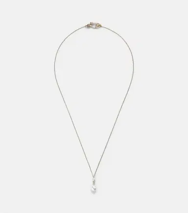 Sophie Bille Brahe Rêve Simple 14kt gold necklace with diamonds and pearls | Thumbnail 1 Sophie Bille Brahe Rêve Simple 14kt gold necklace with diamonds and pearls | Thumbnail 1