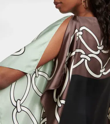 Valentino Chain-print silk kaftan dress | Thumbnail 4 Valentino Chain-print silk kaftan dress | Thumbnail 4