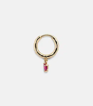 Octavia Elizabeth Charmed Micro Gabby 18kt gold hoop earrings with ruby | Thumbnail 2 Octavia Elizabeth Charmed Micro Gabby 18kt gold hoop earrings with ruby | Thumbnail 2