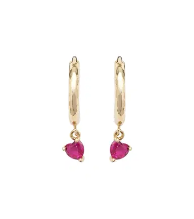 Octavia Elizabeth Charmed Micro Gabby 18kt gold hoop earrings with ruby | Thumbnail 1 Octavia Elizabeth Charmed Micro Gabby 18kt gold hoop earrings with ruby | Thumbnail 1