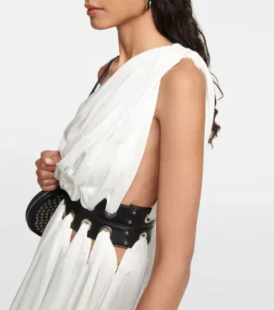 Alaïa Alaïa Leather-trimmed minidress | Thumbnail 4 Alaïa Alaïa Leather-trimmed minidress | Thumbnail 4