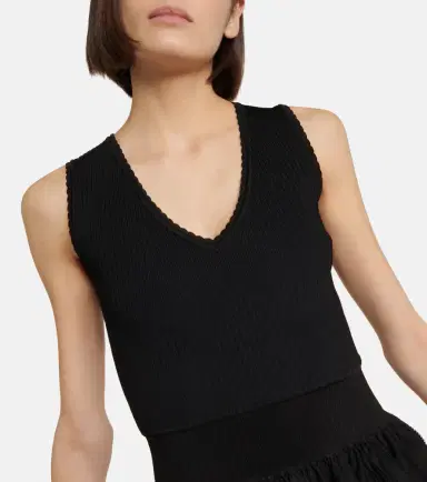 Alaïa Alaïa V-neck minidress | Thumbnail 4 Alaïa Alaïa V-neck minidress | Thumbnail 4