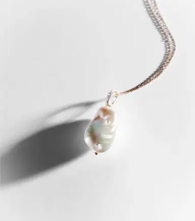 Mateo 14kt gold necklace with Baroque pearl and diamonds | Thumbnail 3 Mateo 14kt gold necklace with Baroque pearl and diamonds | Thumbnail 3