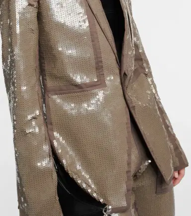 Rick Owens Sequined single-breasted cotton blazer | Thumbnail 2 Rick Owens Sequined single-breasted cotton blazer | Thumbnail 2
