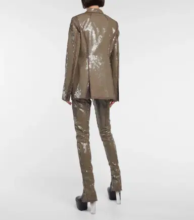 Rick Owens Sequined single-breasted cotton blazer | Thumbnail 3 Rick Owens Sequined single-breasted cotton blazer | Thumbnail 3