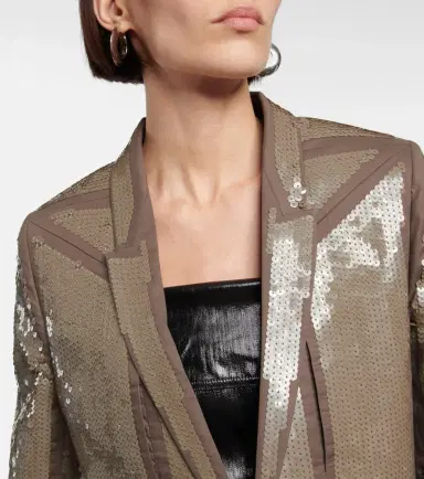 Rick Owens Sequined single-breasted cotton blazer | Thumbnail 5 Rick Owens Sequined single-breasted cotton blazer | Thumbnail 5