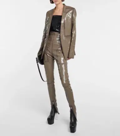 Rick Owens Sequined single-breasted cotton blazer | Thumbnail 6 Rick Owens Sequined single-breasted cotton blazer | Thumbnail 6