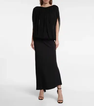 Rick Owens Gathered silk chiffon top | Thumbnail 3 Rick Owens Gathered silk chiffon top | Thumbnail 3