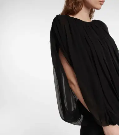 Rick Owens Gathered silk chiffon top | Thumbnail 4 Rick Owens Gathered silk chiffon top | Thumbnail 4