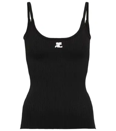 Courrèges Courrèges Logo ribbed-knit tank top | Thumbnail 1 Courrèges Courrèges Logo ribbed-knit tank top | Thumbnail 1