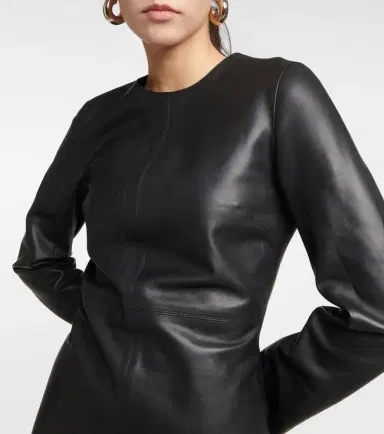 Toteme Paneled leather midi dress | Thumbnail 3 Toteme Paneled leather midi dress | Thumbnail 3
