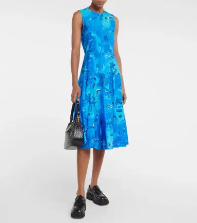 Marni Printed cotton midi dress | Thumbnail 3 Marni Printed cotton midi dress | Thumbnail 3