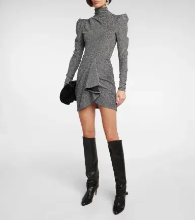 Marant Etoile Bergen Lurex jersey ruffled miniskirt | Thumbnail 4 Marant Etoile Bergen Lurex jersey ruffled miniskirt | Thumbnail 4