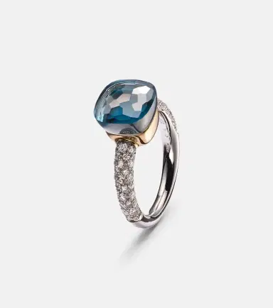 Pomellato Nudo 18kt white and rose gold ring with topaz and diamonds | Thumbnail 2 Pomellato Nudo 18kt white and rose gold ring with topaz and diamonds | Thumbnail 2